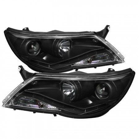 Ксеноновые фары Spyder Auto для Volkswagen Tiguan 09-11, DRL - Black